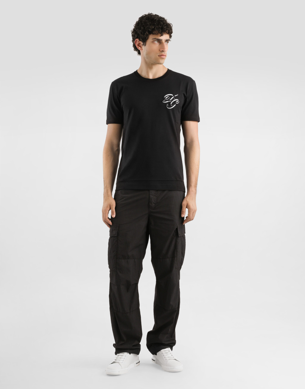 dolce & gabbana cursive embroidered logo t-shirt